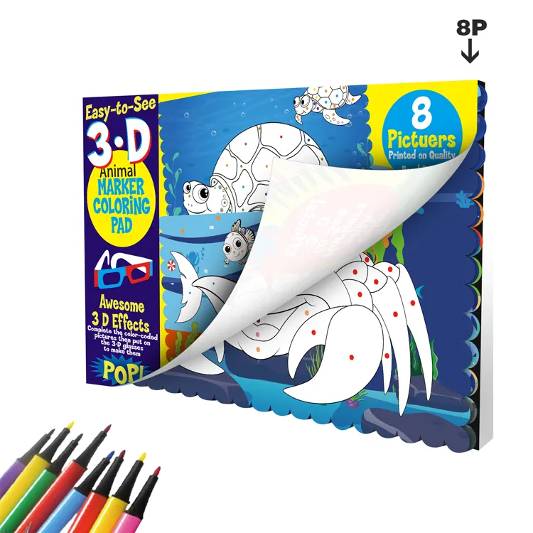 Küçük boyutlu oyuncaklar portre 3D çizim boyama kitapları eğitim yazma oyuncaklar çocuklar için sihirli su kitap