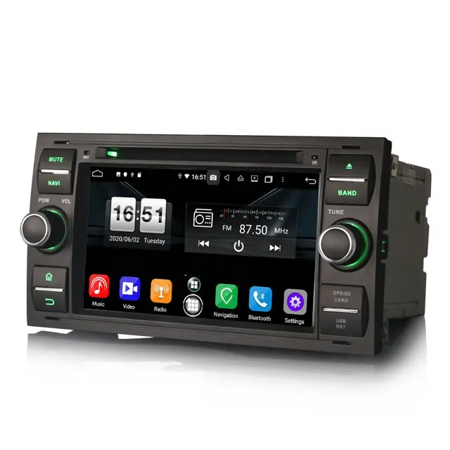 Erisin ES8766FB 7 "PX5 Android 10,0 64 Гб dvd-плеер автомобиля радио GPS navi Стерео для Ford Mondeo Galaxy Kuga транзит Fiesta