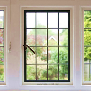 Entrega rápida Ventanas de acristalamiento de baja emisividad Ventanas de hardware de buena calidad que se abren con manija Ventana abatible de acero