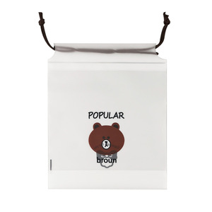 自定义徽标磨砂pe塑料网兜最小起订量100pcs - Product Image 3