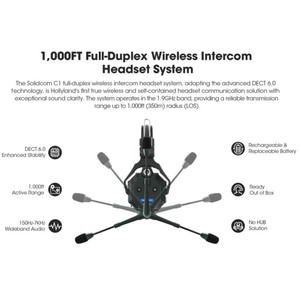 C1-6S Solidcom 1.9 GHz Full-Duplex DECT citofono con 6 cuffie cablate - Product Image 2