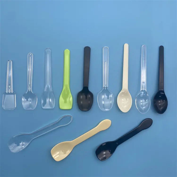 Produttore di cucchiai di plastica per gelato usa e getta Mini cucchiai di Yogurt da Dessert avvolti singolarmente