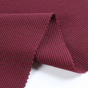 Özel yeni varış kırmızı renk cvc waffle polyester/pamuk ribana kumaş satılık - Product Image 3