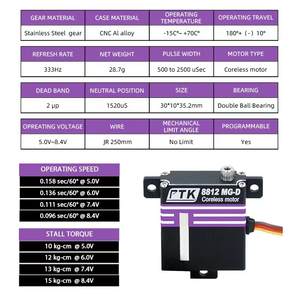 PTK 8812 MG-D Digital Servo Metal Gear Glider Máy bay cánh cố định RC Servo KSTX10 cùng loại dành cho cả nam và nữ - Product Image 2