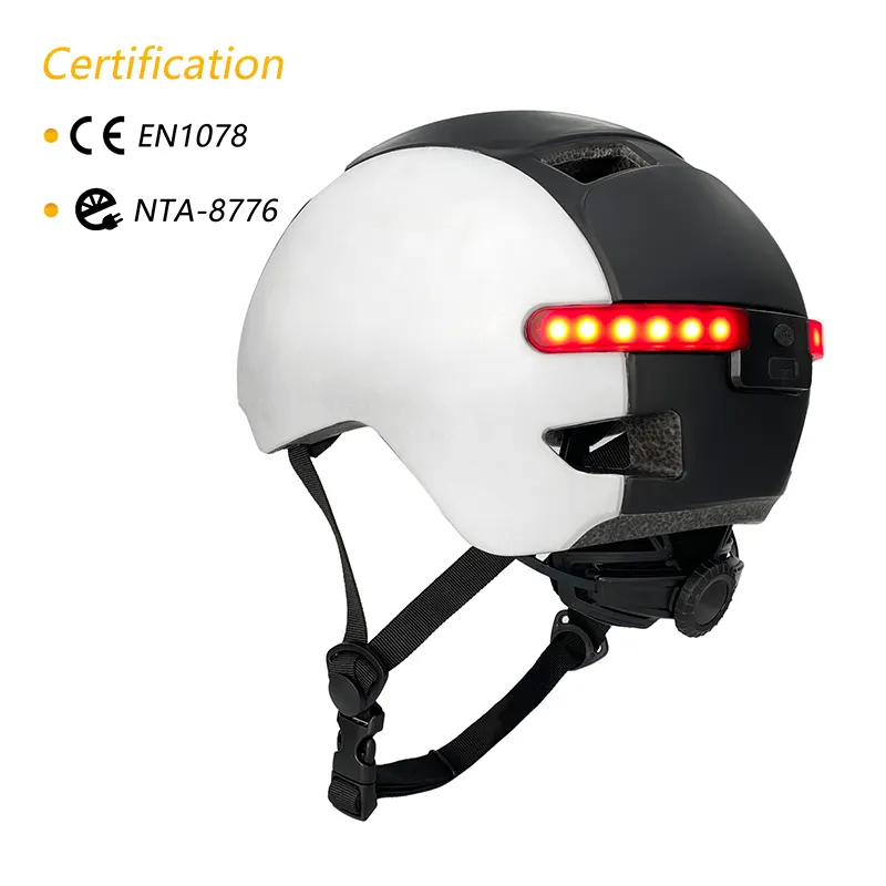 NTA 8776 sertifikalı elektrikli bisiklet e-bisiklet e-scooter vizörlü kask CE EN1078 onaylı bisiklet bisiklet kask arka ışık ile