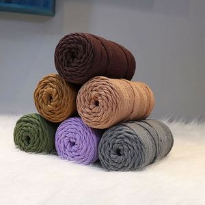 100% Algodão 4mm Trançado Woven Laundry Basket Rodada Strand com Padrão Tingido Mão Knitting <span class=keywords><strong>Fancy</strong></span> Yarn para Costura 4Mm Carded Yarn