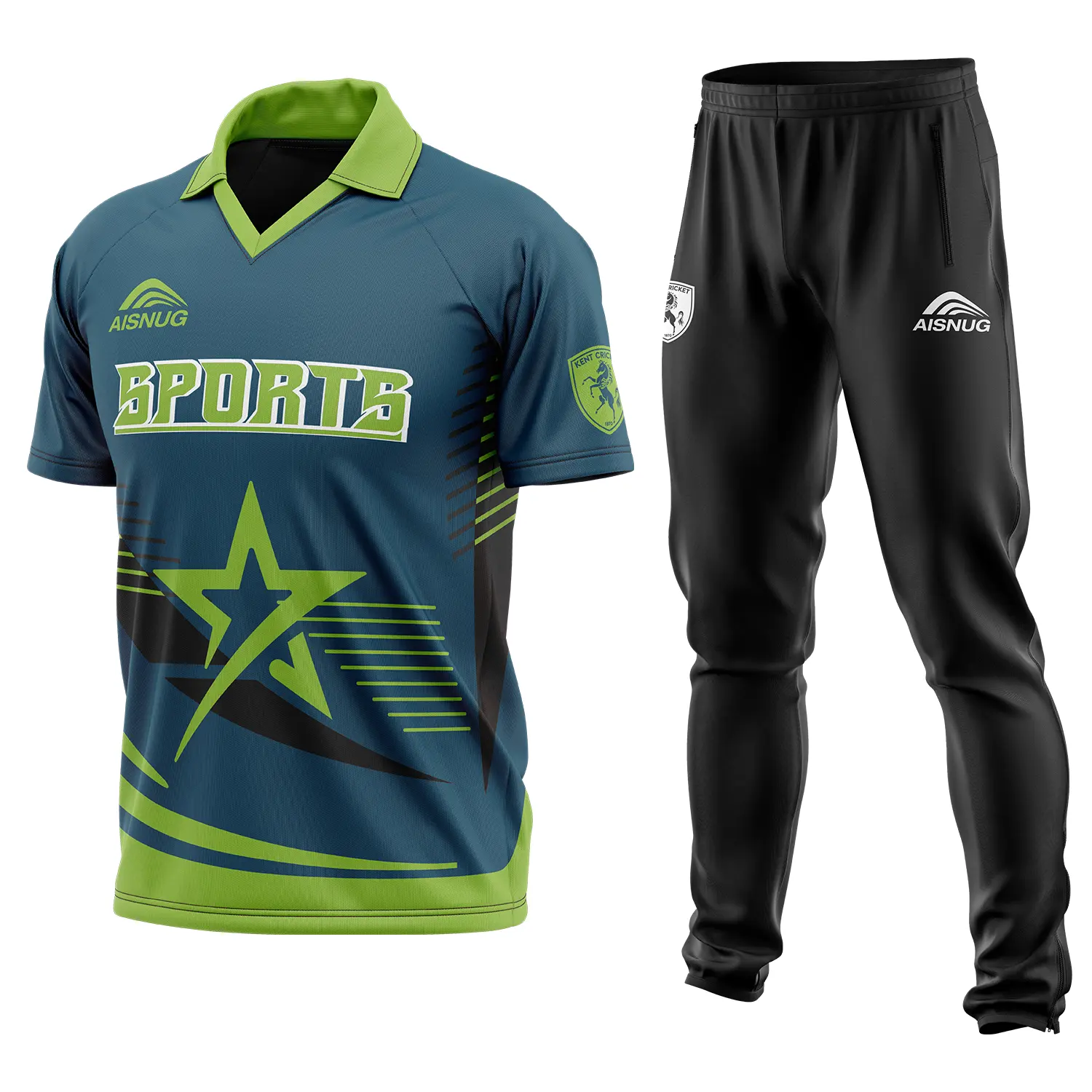 Junior Sport weiß England Pakistan Männer Indien indischen Mann komplette grüne dunkle Cricket-Kit