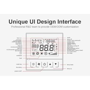 Сенсорный экран, 24 Вольта, катушка вентилятора, Modbus, FCU, сенсорный экран, ЖК-термостат, напольный обогрев - Product Image 5