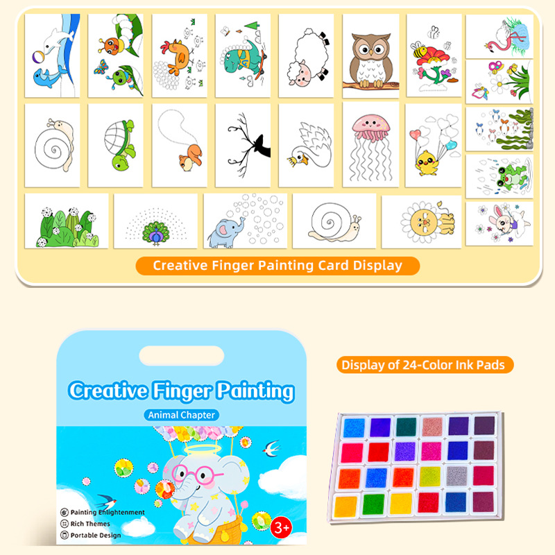 DIY Finger Painting - Animal Edition 24-Color Print Palette