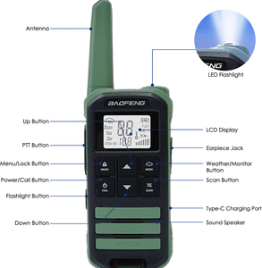 Baofeng FR-22A Mini citofono piccolo Computer colorato citofono Baofeng esterno cantiere civile citofono Hotel