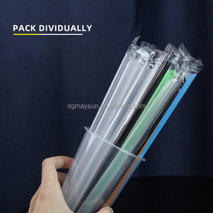 個別にラップされたシャープエンドアソートカラープラスチック厚手の脂肪スムージーストローバブルボバストロー - Product Image 3