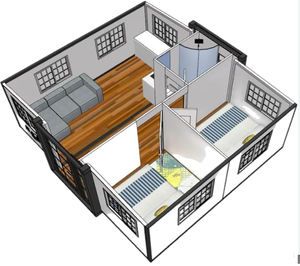 Maison préfabriquée extensible de 20 pieds, certifiée CE, petite maison mobile de 3 chambres à coucher, salon modulaire avec salle de bain... - Product Image 2