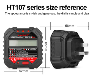 MAYILON Ht107d欧洲插头家庭改造检查110/220伏电源插座测试仪，带电压测量