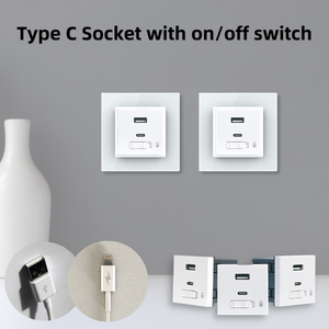 Onesto Type a and Type C Fast Charging <strong>Socket</strong> <strong>USB</strong> Charger <strong>Socket</strong> 45*45 PD/QC 250V <strong>Socket</strong> with <strong>USB</strong> - Product Image 3