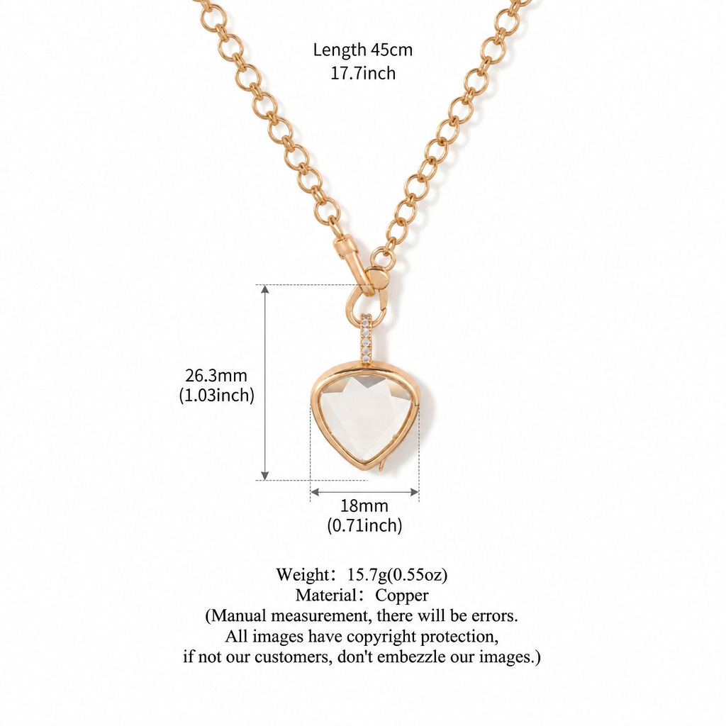 Collana con ciondolo triangolare piatto trasparente per foto