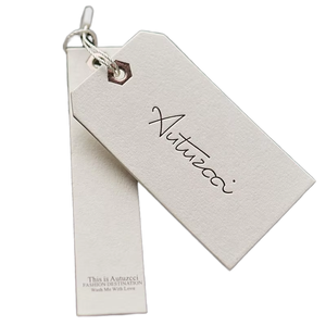 <strong>High</strong> <strong>Quality</strong> Custom Die Cut <strong>String</strong> Style Hang Tag Reusable Embossed Eyelet Paper Tag with Logo for Clothing &amp; Shoes Bags - Product Image 5