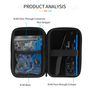 Lan cat 7 Uốn Tóc bồng công cụ Kit RJ45 RJ11 Mạng Cáp sửa chữa Kìm Set cầm tay dây cắt tuốc nơ vít công cụ thiết lập - Product Image 4