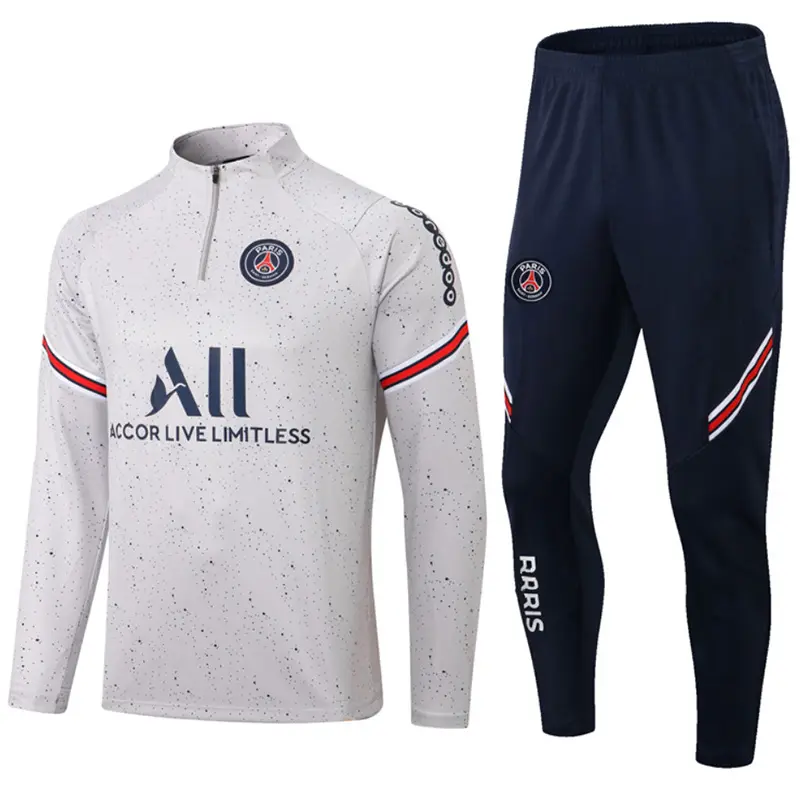 Paris eğitim takım elbise futbol yarım Zip futbol eşofman takım forması toptan futbol futbol eşofman
