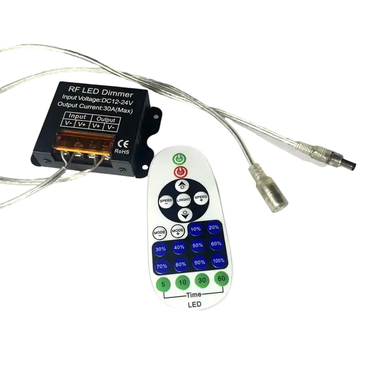 柔性霓虹灯标志遥控调光器12V 72w DC连接器23键射频遥控24v柔性发光二极管霓虹灯调光器