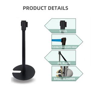 U Typ Stahl Schwarz <span class=keywords><strong>Queue</strong></span> Line Divider Pole Tape <span class=keywords><strong>Queue</strong></span> Barrier Einziehbarer Riemen Pfosten Rungen Isolation riemen zur Kontrolle der Menschen menge - Product Image 4