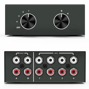 <strong>2</strong> in 4 Out or 4 in <strong>2</strong> Out L/R Audio Switch <strong>Splitter</strong> <strong>RCA</strong> Stereo Switch Selector for DVD Stereo Speaker CD Player - Product Image 1