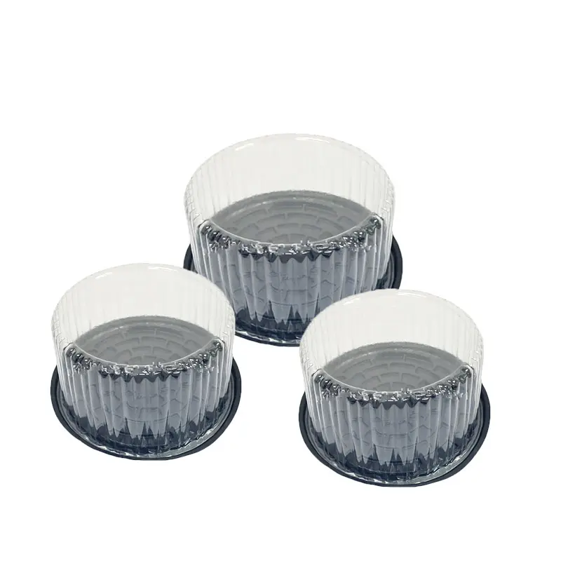 Cajas de plástico desechables para embalaje de alimentos, contenedores redondos transparentes de 12 pulgadas para pasteles y mascotas, venta al por mayor
