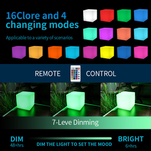 Lampe cubique carrée à <span class=keywords><strong>led</strong></span> étanche à 16 couleurs changeantes pour chaise lumineuse - Product Image 3