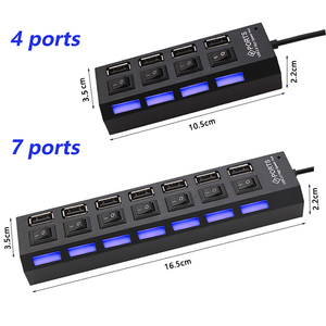 USB 2.0 Hub Multi USB Splitter Hub Verwenden Sie das Netzteil 4/7 Port Multiple Expander 2.0 USB Hub mit Switch für PC - Product Image 5