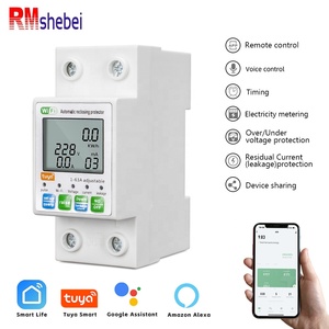 RMshebei 63A 2P Wifi MCB Disjuntor Inteligente com Medição de Eletricidade Sobre Carga Temporizador Relé de Proteção para Casa Inteligente 220v