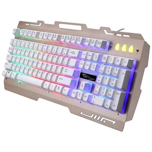 PCコンピュータ用の機械的な感触のバックライト付きゲーミングワイヤードキーボードを備えたUSBワイヤードメタルキーボードOEM - Product Image 4