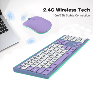Combo de teclado y mouse inalámbricos de tamaño completo de 2,4 GHz, teclado ruso inalámbrico con teclado numérico para computadora, PC, computadora de escritorio, computadora portátil - Product Image 3