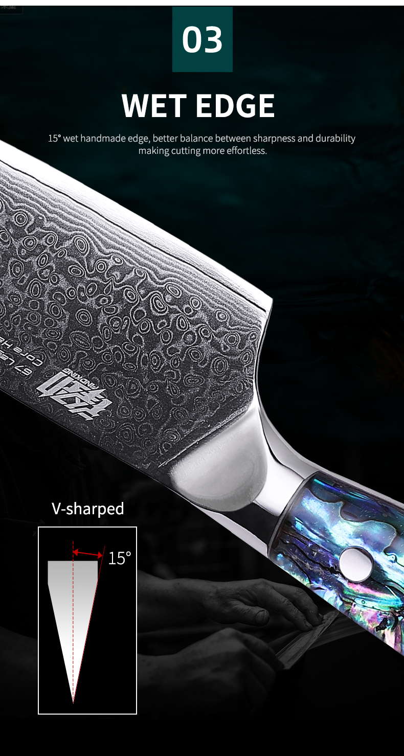 Amazon Hot Sale FINDKING Gorgeous Series Sliced Bread 67 Layers Damascus Steel 8 inch Serrated Cutter Cake Bread Knife