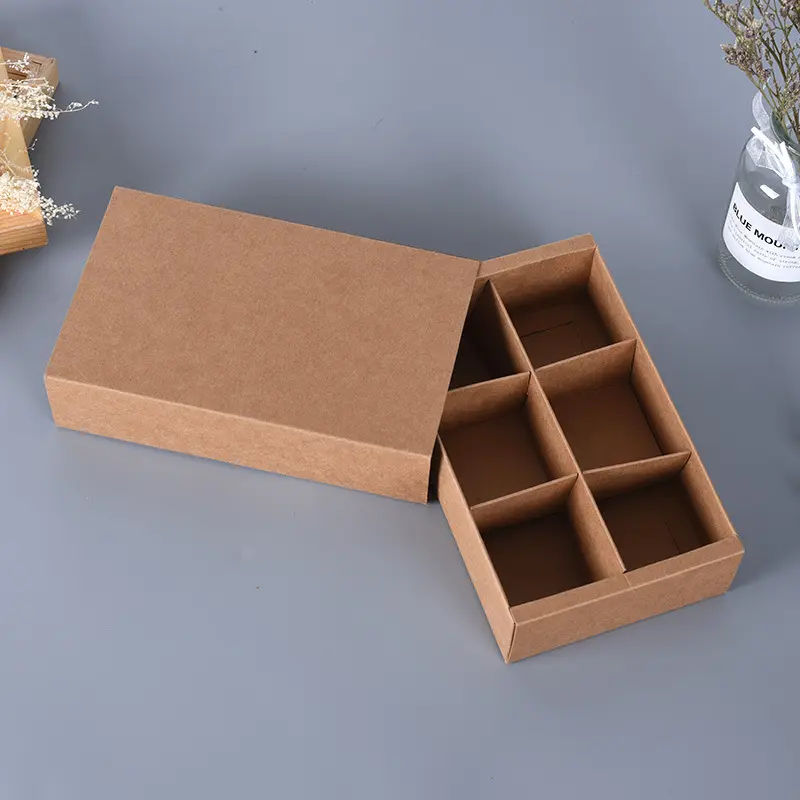 Caja de suministros de embalaje para pequeñas empresas, caja de embalaje de papel Kraft de cartón marrón reciclado con inserto