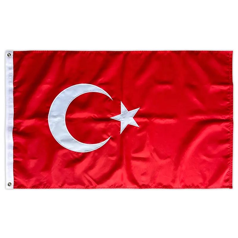 Tamanho personalizado de bandeira de país de alta qualidade na Turquia