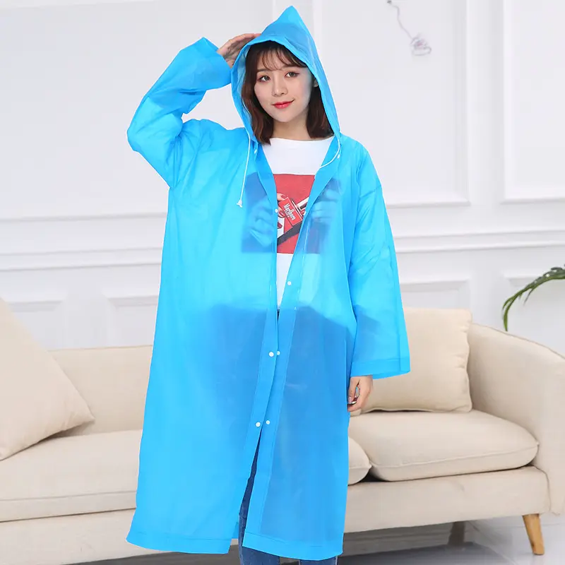 เสื้อปอนโชฝนพร้อมฮู้ดสำหรับผู้ใหญ่เสื้อกันฝนแบบใช้ซ้ำได้