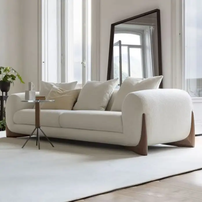 Sofá de tecido nórdico para sala de estar combinação moderna e criativa de sofá de caxemira