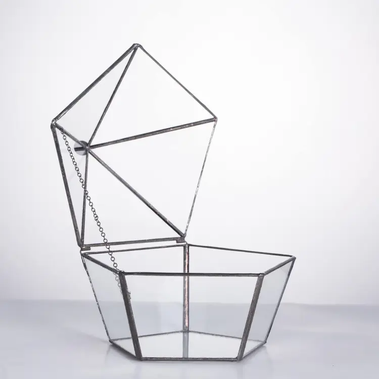 На заказ геометрический стеклянный террариум геометрический Террариум витражный террариум