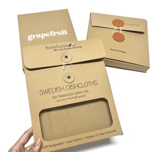 Recyceln Sie Kraft papier umschlag Vintage Umschlag Taschen mit Knopf und Schnur verschluss für Mail Postkarte Rechnungen Einladung - Product Image 2