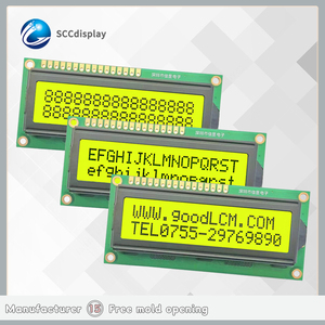 Fabrik-Versand Zeichen-Anzeigenmodule JXD1602A-F STN Gelb Positiv 16×2 Grafik-Displays LED Seitenausleuchtbildschirm lcd