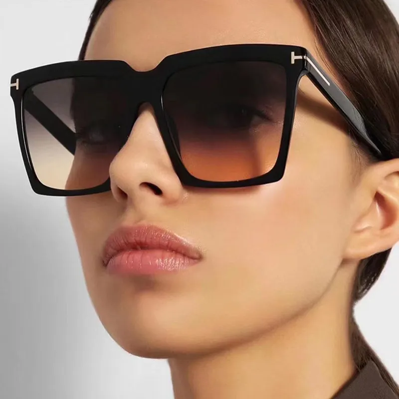 نظارات شمسية نسائية FF1001, نظارات شمسية للقيادة UV400 تحمي من الأشعة فوق البنفسجية ، نظارات شمسية كلاسيكية فاخرة كبيرة الحجم مربعة الشكل بمقاس كبير الحجم ، نظارات شمسية للقيادة