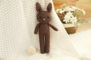 100% 手工小兔子毛绒玩具婴儿羊玩具婴儿钩针编织兔子amigurumi针织令人着迷的柔软兔子玩具 - Product Image 2