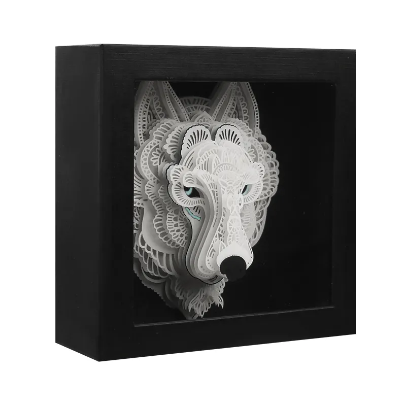 2023 Neuheiten Tiermodell Wolf Schmetterling Panda Stil Home Dekorative 3D Diy Papier Handwerk Panda Skulptur