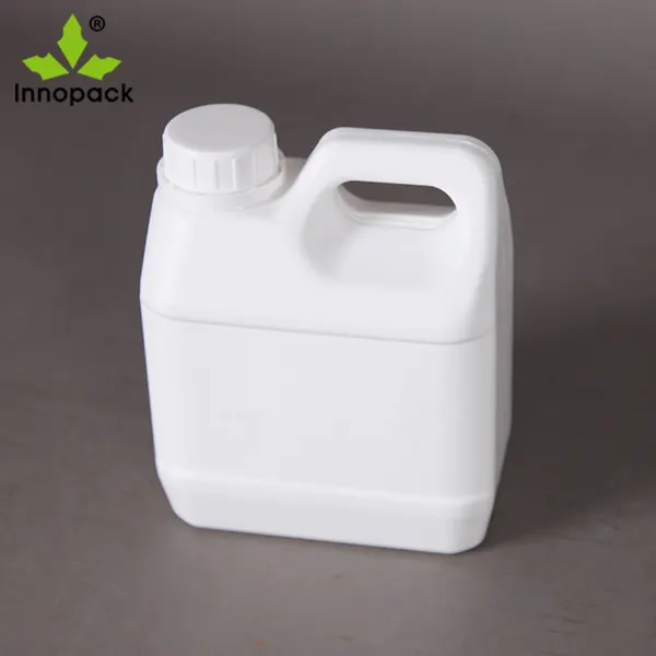 Lata de plástico HDPE jerry con tapa de tornillo, 1 litro