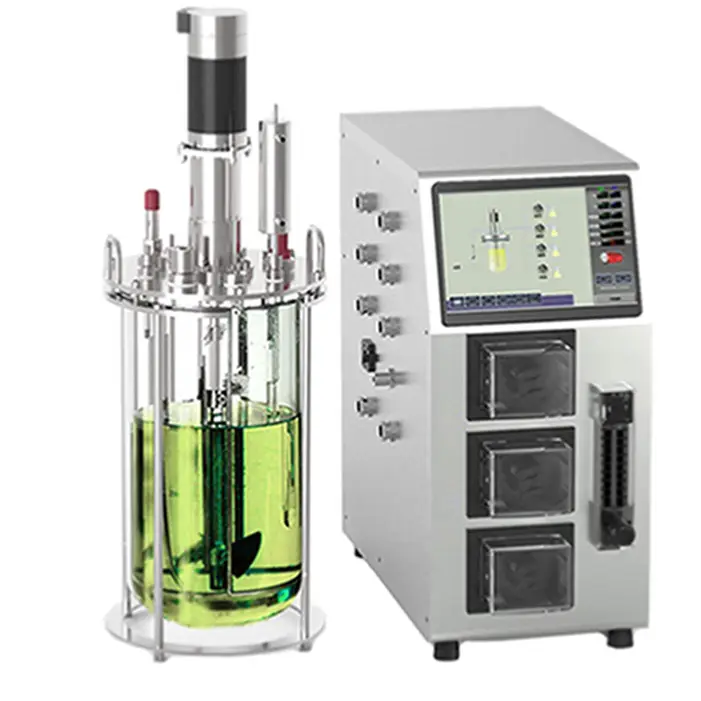Reactor biológico de 2 litros de alta calidad, fermentador de biorreactor de vidrio pequeño de laboratorio, 1l