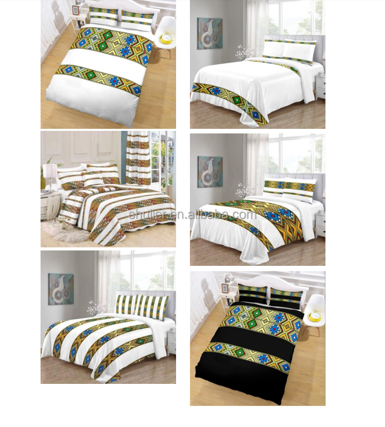 1A010 3 pcs(2 pillow covers and 1 quilt cover)
