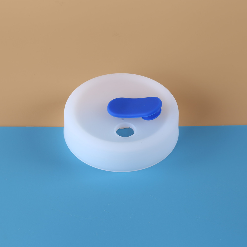 Couvercle transparent - bouchon bleu