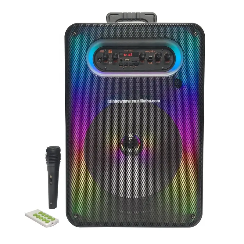 Kts Gts 12 inç Subwoofer Bt Rgb hoparlör Gts-1592 açık taşınabilir ses çalar bas Karaoke Partybox hoparlör ile kablolu mic