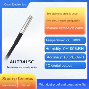 ASAIR AHT2415C Stainless Steel High Precision <strong>Temperature</strong> <strong>Sensor</strong> IIC Signal <strong>Output</strong> Metal Probe PT100 - Product Image 6