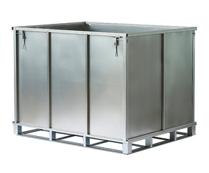 Caja de palés de acero, contenedor de almacenamiento apilable de malla de alambre recubierto galvanizado para almacenamiento y protección logística de almacén - Product Image 1