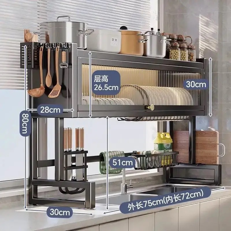 Single-door-black-75cm long-includes full set of accessories